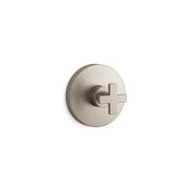 Composed Thermostatic Faucet Trim with Cross Handle in Vibrant Brushed Nickel
