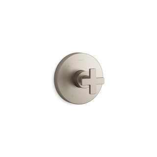 Composed Thermostatic Faucet Trim with Cross Handle in Vibrant Brushed Nickel
