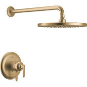 Bonacci 17 Series Dual-Function Rain Shower Faucet Set, Champagne Bronze Rainfall Shower Head and Handle Set, Valve Trim Kit, Lumicoat Champagne Bronze (Valve Not Included)