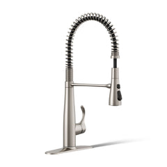 Kohler Simplice Single Handle Semi-Professional Pre-Rinse Kitchen Sink Faucet with Three-Function Pull Down Sprayer | product photo