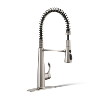 Simplice Single Handle Semi-Professional Pre-Rinse Kitchen Sink Faucet with Three-Function Pull Down Sprayer