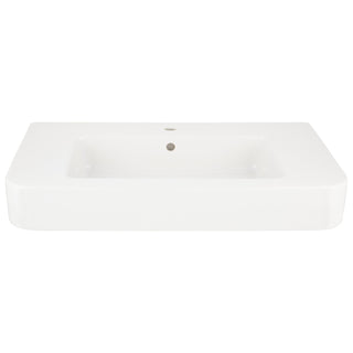 33" Burleson White Porcelain Rectangular Wall Bathroom Sink with Overflow
