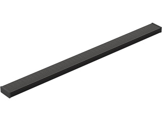 Linear Grid Shower Drain Grate in Matte Black