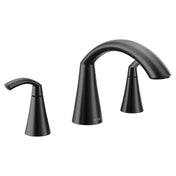 Glyde Double Handle Deck Mounted Roman Tub Faucet Trim in Matte Black