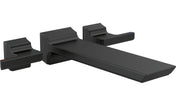 Pivotal Double Handle Wall Mounted Tub Filler Trim in Matte Black