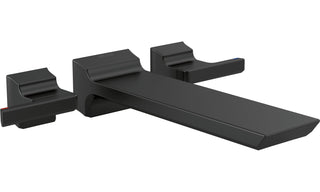 Pivotal Double Handle Wall Mounted Tub Filler Trim in Matte Black