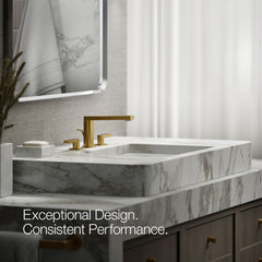 Kohler Composed Widespread Bathroom Faucet with Drain Assembly in Brushed Brass | product photo