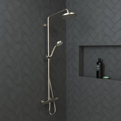 Croma 220 Thermostatic Shower Faucet in Brushed Nickel | product photo