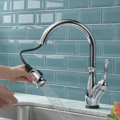 Leland Pull Down Sprayer Touch Kitchen Sink Faucet, Touch Control Kitchen Faucet in Chrome | product photo