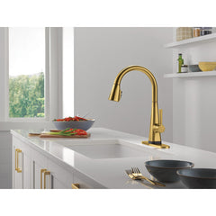 Lenta Touchless Kitchen Faucet with Touch Technology in Brushed Gold | product photo