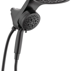 6-Setting HydroRain 2-in-1 Dual Shower Head with ProClean Spray, 2.5 GPM in Matte Black | product photo