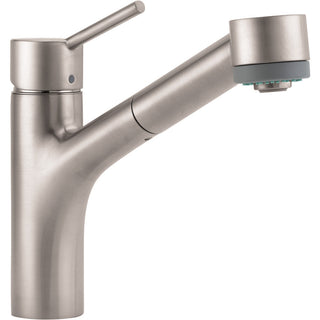 Talis S Pull Out Single Handle Kitchen Faucet in Steel Optik