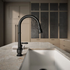 Artifacts Pull Down Bar Faucet in Matte Black | product photo