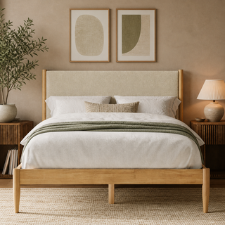 Grevane Scalpay Solid Wood Boucle Bed