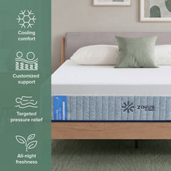 Hybrid Mattress, Twin, Cooling Gel Memory Foam, Pocketed Coils