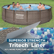 Bestway Power Steel 14 Foot Round Above Ground Pool Set with Filter Pump & Cover