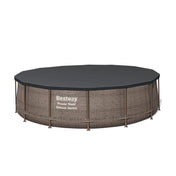 Bestway Power Steel 14 Foot Round Above Ground Pool Set with Filter Pump & Cover