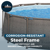 Bestway Power Steel 14 Foot Round Above Ground Pool Set with Filter Pump & Cover
