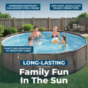 Bestway Power Steel 14 Foot Round Above Ground Pool Set with Filter Pump & Cover