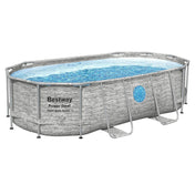 Bestway Power Steel Swim Vista Above Ground Pool Set with Filter Pump, Ladder & Cover
