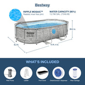 Bestway Power Steel Swim Vista Above Ground Pool Set with Filter Pump, Ladder & Cover