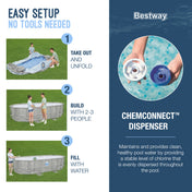 Bestway Power Steel Swim Vista Above Ground Pool Set with Filter Pump, Ladder & Cover