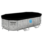 Bestway Power Steel Swim Vista Above Ground Pool Set with Filter Pump, Ladder & Cover