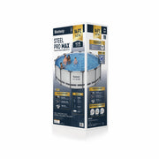 Packaging | Official box view for the gray round pool set with included equipment shown