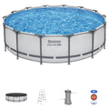 Set contents | Pool shown with its cover, ladder, filter pump and filter cartridge