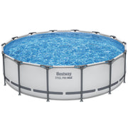 Studio | Filled 14 ft. gray round pool on a plain backdrop