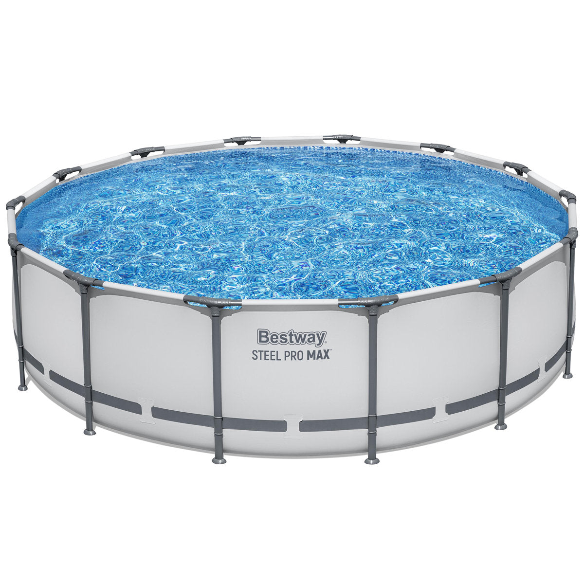 Studio | Filled 14 ft. gray round pool on a plain backdrop
