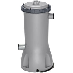 Filter pump | Gray cartridge filter pump with two hose ports on a white backdrop