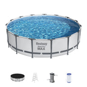Bestway Steel Pro MAX 15 Foot Round Above Ground Pool with Pump & Cover