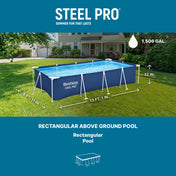 Bestway Steel Pro rectangular pool package contents diagram