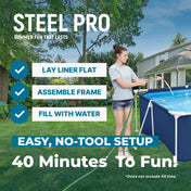Bestway Steel Pro rectangular pool size comparison diagram
