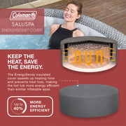 EnergySense cover | Manufacturer graphic on the insulated cover and 40 percent energy savings