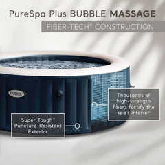 Construction | Navy PureSpa Plus cutaway of the Fiber-Tech liner and puncture-resistant exterior