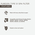 Cartridge | Type S1 filter graphic: heavy paper, PureSpa fit list, and simple swap