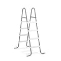 Ladder | Gray A-frame pool ladder with four white textured steps on each side