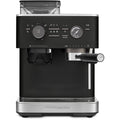 Angle | KitchenAid semi-automatic espresso machine three-quarter view showing control panel and portafilter