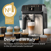 Features | Features diagram highlighting the built-in grinder and beverage options