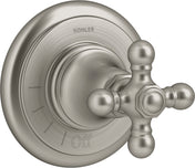 Artifacts Volume Control Valve Trim with Cross Handle in Vibrant Brushed Nickel