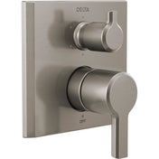 Pivotal 6.75” H x 7.12” W Faucet Trim in Lumicoat Stainless