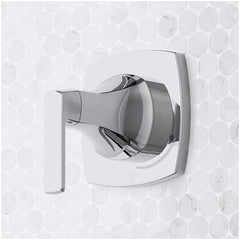 Sefina Thermostatic Shower System with Dual Showerheads, Slide Bar & Hand Shower, Chrome | product photo