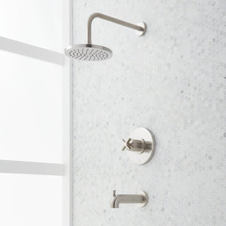 Vassor Pressure Balance Tub and Shower System, Brushed Nickel