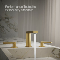 Kohler Composed Widespread Bathroom Faucet with Drain Assembly in Brushed Brass | product photo