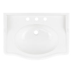 30" Cierra 31" Tall Vitreous China Rectangular Console Bathroom Sink with Overflow in Brushed Gold | product photo