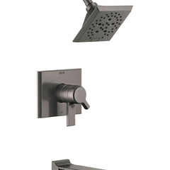 Pivotal® Tub and Shower Faucet Trim Kit with H2Okinetic® Technology in Lumicoat Black Stainless | product photo