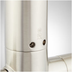 Berwyn Freestanding Tub Faucet with Hand Shower and Rough-In Valve Brushed Nickel | detail photo