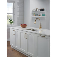 Emmeline Pull Down Single Handle Kitchen Faucet in Lumicoat Champagne Bronze | product photo